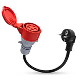 Schuko til 5-pins CEE-adapter 32A/16A koblingskontakt